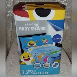 BABY SHARK 4 PIECE FULL SHEET SET  PINKFONG NEW BABY SHARK SHEET SET NEW